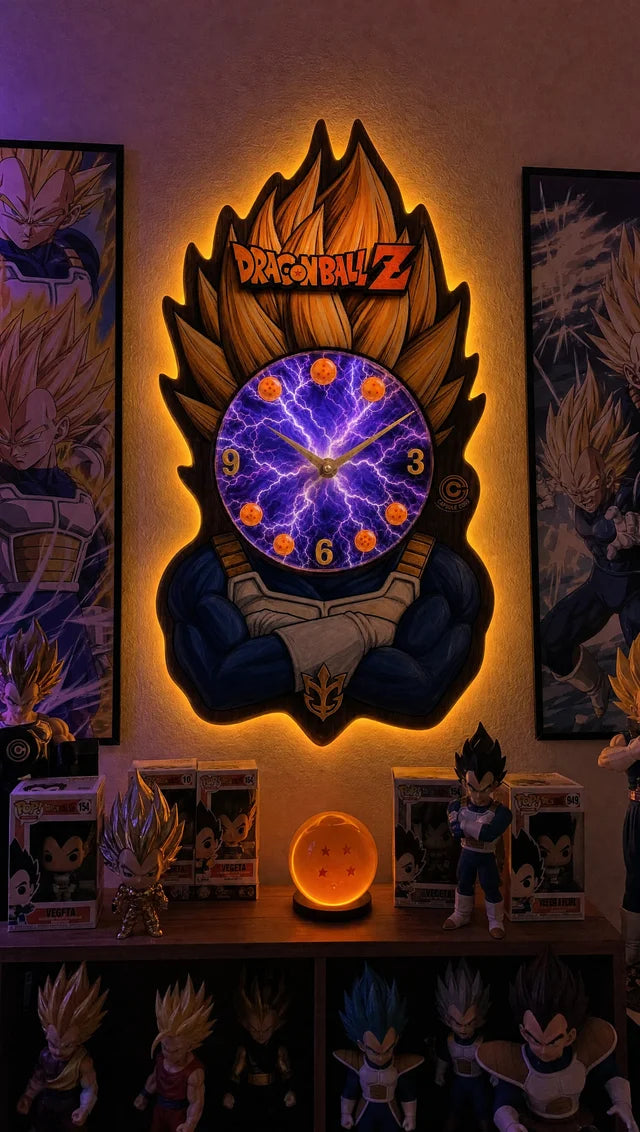 Handmade Vegeta Hair Wall Clock