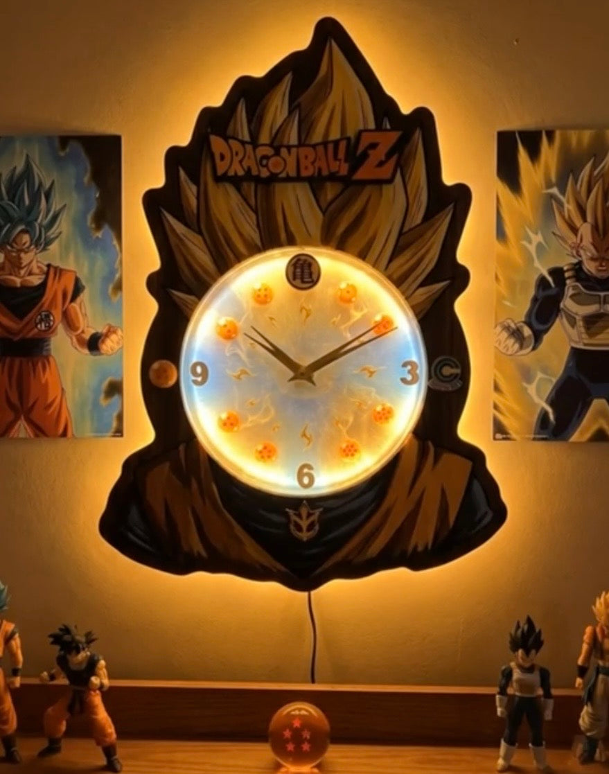 Handmade Goku Hair Wall Clock